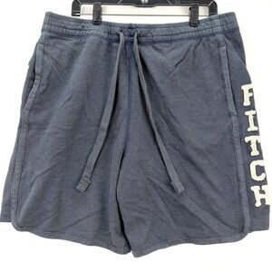 Vintage Abercrombie & Fitch Y2K Shorts Mens Large Blue Spellout Retro Patch Gym